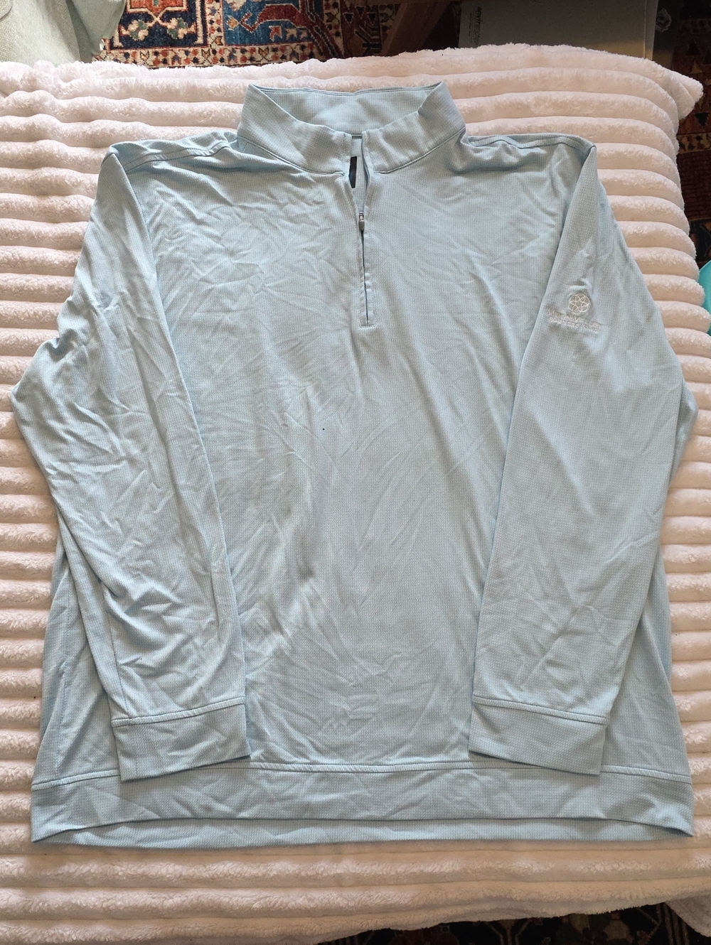Greg Norman Collection Light Blue Quarter Zip Pullover